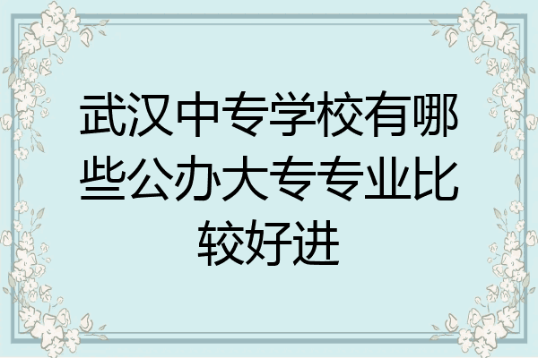武汉中专学校有哪些公办大专专业比较好进
