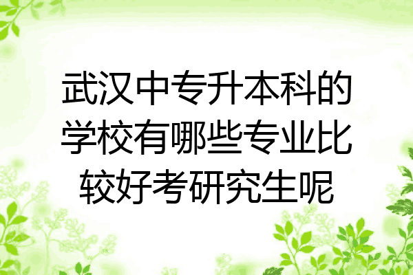 武汉中专升本科的学校有哪些专业比较好考研究生呢