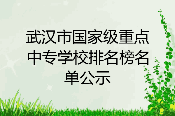 武汉市国家级重点中专学校排名榜名单公示