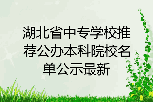 湖北省中专学校推荐公办本科院校名单公示最新