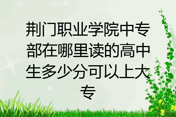荆门职业学院中专部在哪里读的高中生多少分可以上大专