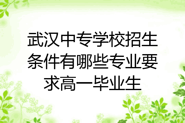 武汉中专学校招生条件有哪些专业要求高一毕业生