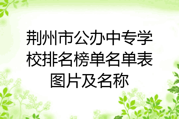 荆州市公办中专学校排名榜单名单表图片及名称