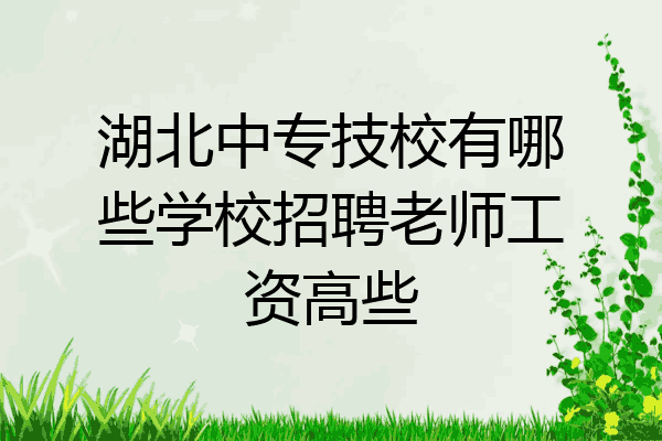 湖北中专技校有哪些学校招聘老师工资高些
