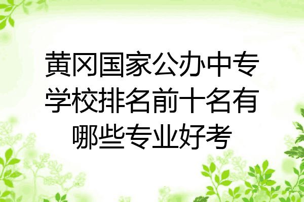 黄冈国家公办中专学校排名前十名有哪些专业好考