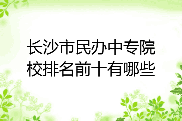 长沙市民办中专院校排名前十有哪些