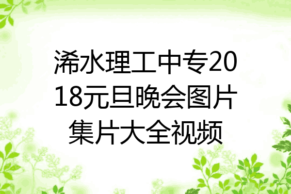 浠水理工中专2018元旦晚会图片集片大全视频
