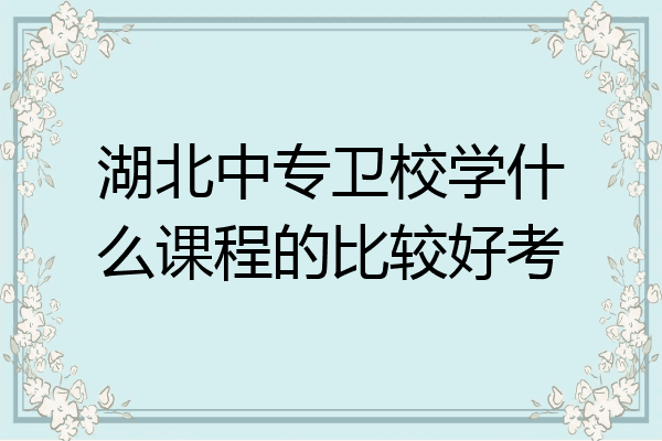 湖北中专卫校学什么课程的比较好考