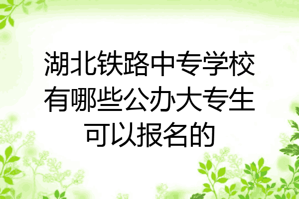 湖北铁路中专学校有哪些公办大专生可以报名的