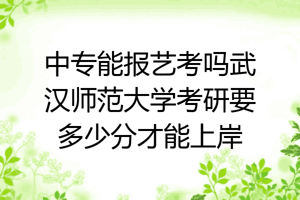 中专能报艺考吗武汉师范大学考研要多少分才能上岸