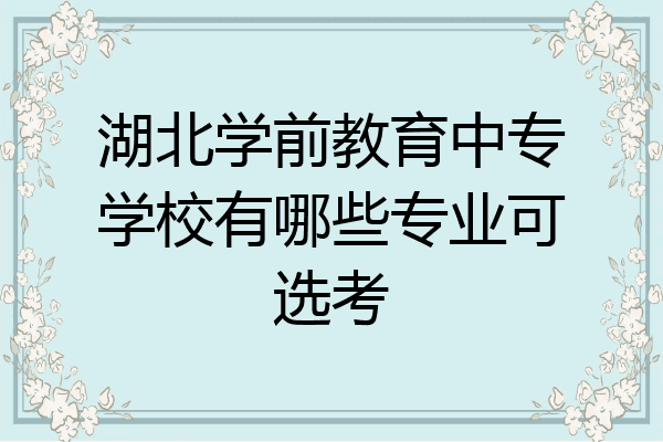 湖北学前教育中专学校有哪些专业可选考