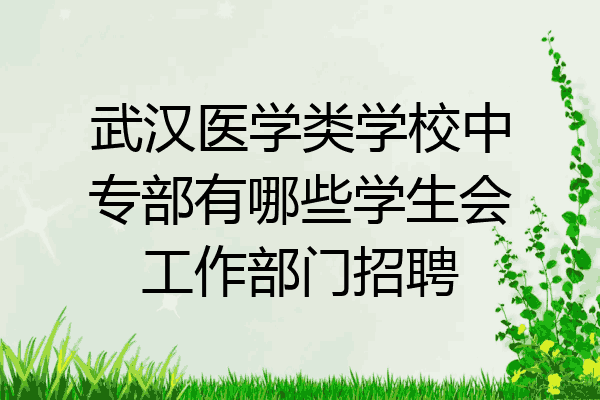 武汉医学类学校中专部有哪些学生会工作部门招聘