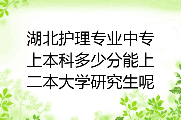 湖北护理专业中专上本科多少分能上二本大学研究生呢