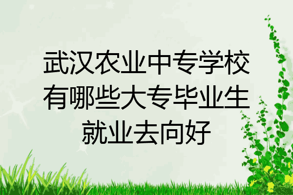 武汉农业中专学校有哪些大专毕业生就业去向好