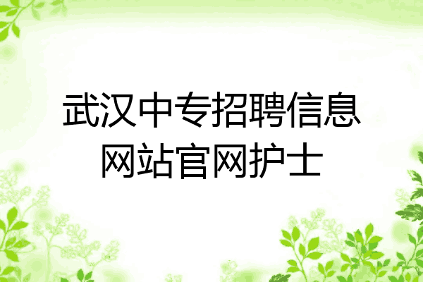 武汉中专招聘信息网站官网护士