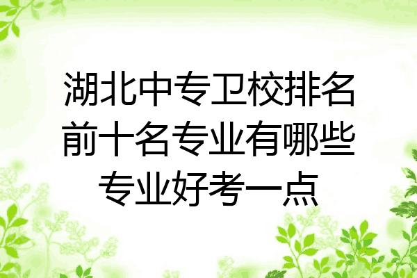 湖北中专卫校排名前十名专业有哪些专业好考一点