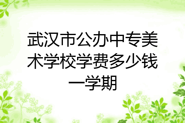 武汉市公办中专美术学校学费多少钱一学期