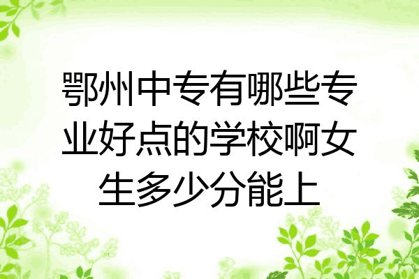 鄂州中专有哪些专业好点的学校啊女生多少分能上