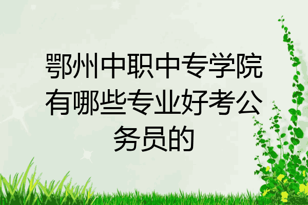 鄂州中职中专学院有哪些专业好考公务员的