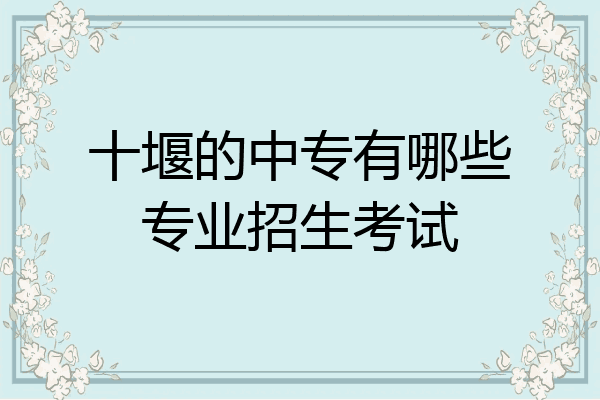十堰的中专有哪些专业招生考试