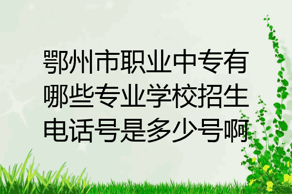 鄂州市职业中专有哪些专业学校招生电话号是多少号啊