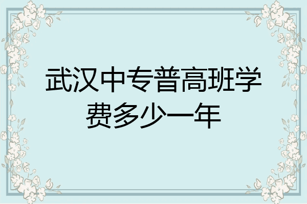 武汉中专普高班学费多少一年
