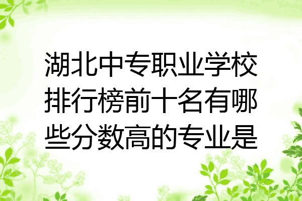 湖北中专职业学校排行榜前十名有哪些分数高的专业是