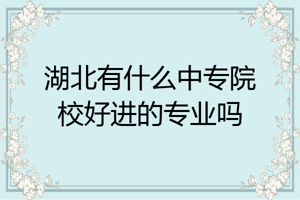 湖北有什么中专院校好进的专业吗