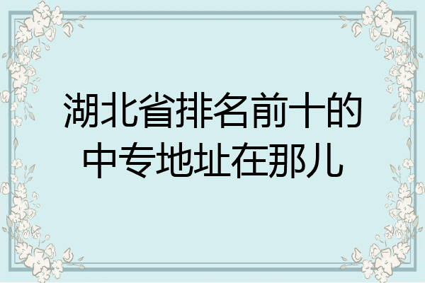 湖北省排名前十的中专地址在那儿