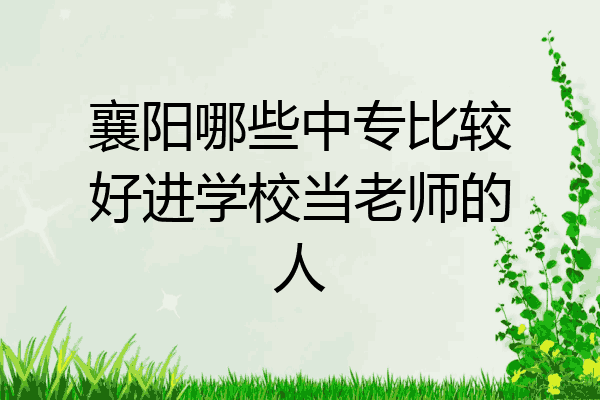 襄阳哪些中专比较好进学校当老师的人