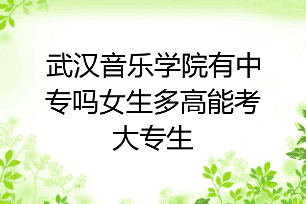 武汉音乐学院有中专吗女生多高能考大专生