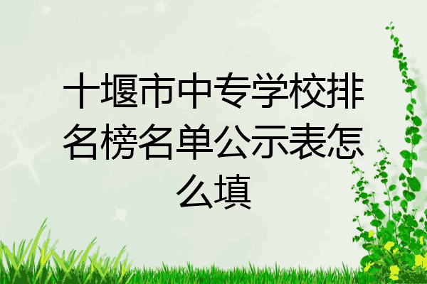 十堰市中专学校排名榜名单公示表怎么填
