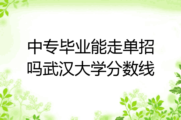 中专毕业能走单招吗武汉大学分数线