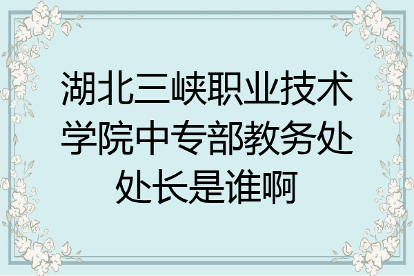 湖北三峡职业技术学院中专部教务处处长是谁啊