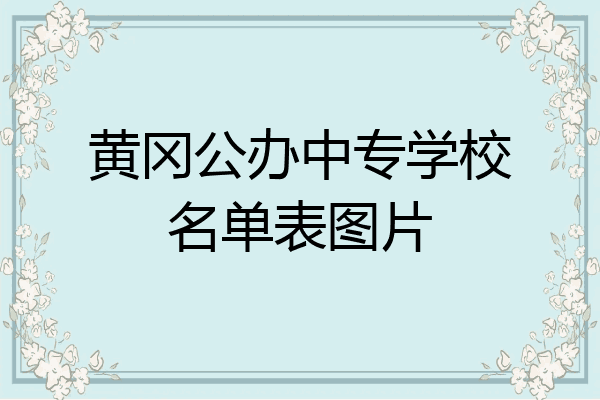 黄冈公办中专学校名单表图片