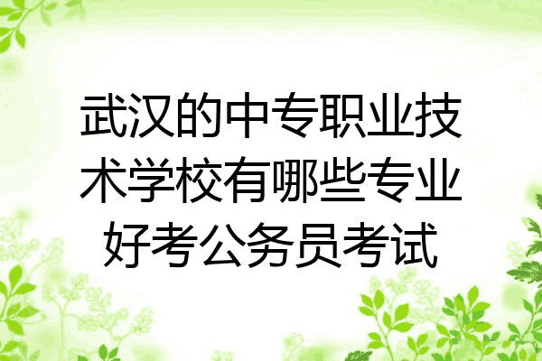 武汉的中专职业技术学校有哪些专业好考公务员考试