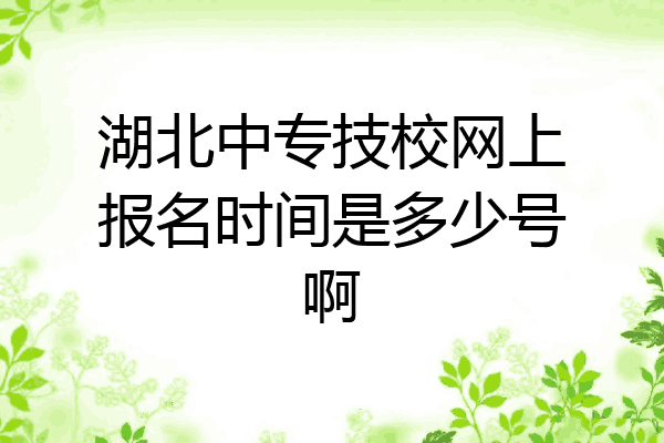 湖北中专技校网上报名时间是多少号啊