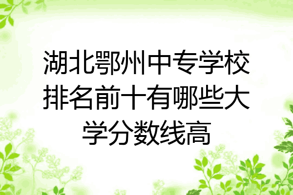 湖北鄂州中专学校排名前十有哪些大学分数线高