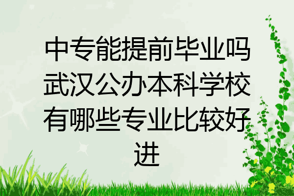 中专能提前毕业吗武汉公办本科学校有哪些专业比较好进