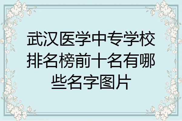武汉医学中专学校排名榜前十名有哪些名字图片