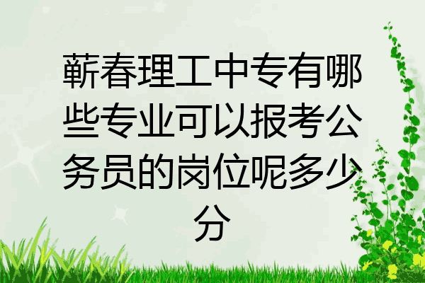 蕲春理工中专有哪些专业可以报考公务员的岗位呢多少分