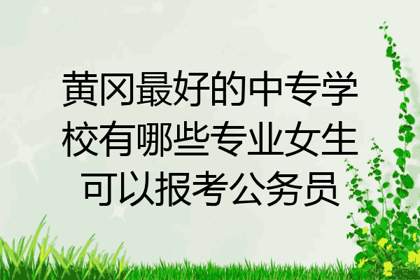 黄冈最好的中专学校有哪些专业女生可以报考公务员