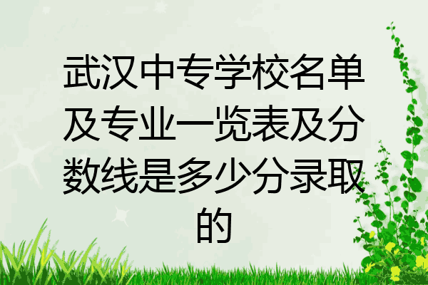 武汉中专学校名单及专业一览表及分数线是多少分录取的
