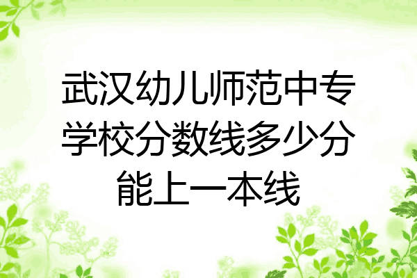 武汉幼儿师范中专学校分数线多少分能上一本线