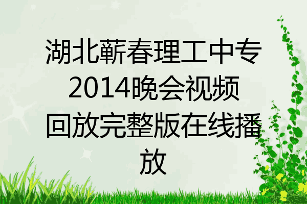 湖北蕲春理工中专2014晚会视频回放完整版在线播放