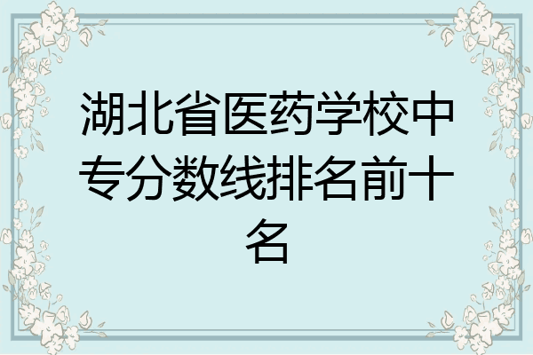 湖北省医药学校中专分数线排名前十名