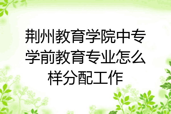 荆州教育学院中专学前教育专业怎么样分配工作