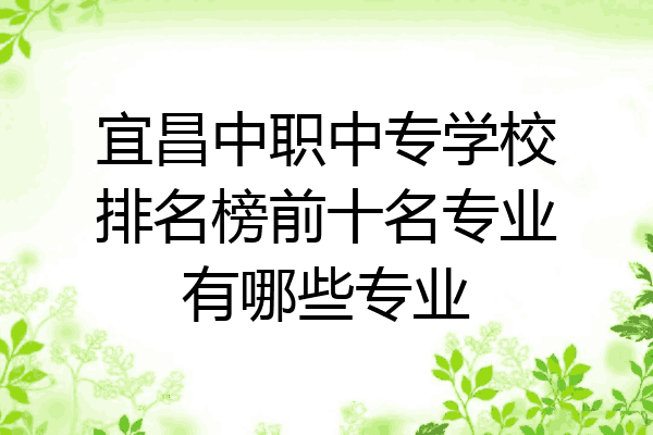 宜昌中职中专学校排名榜前十名专业有哪些专业