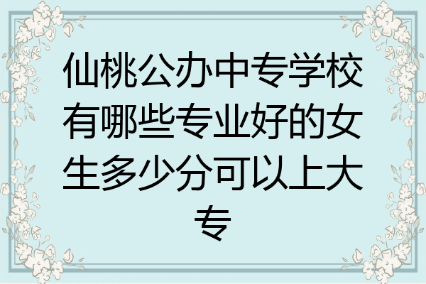 仙桃公办中专学校有哪些专业好的女生多少分可以上大专