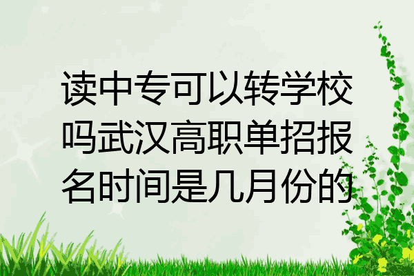 读中专可以转学校吗武汉高职单招报名时间是几月份的